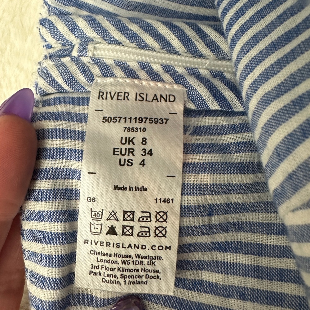 River island eyelet stripe Bralette and shorts set - Picture 8 of 10